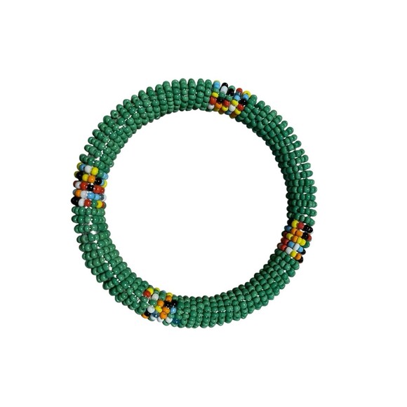 African Masai Colored Bangle Bracelet Kenya Set Of Two New - Picture 3 of 6